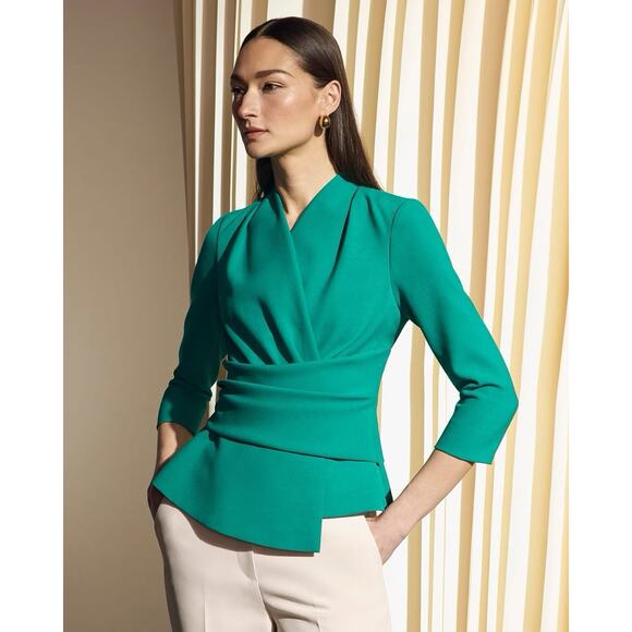 The Fold Tops - The Fold London NWT Belleville Top Tranquil Teal UK 8 US 4 Blouse Peplum